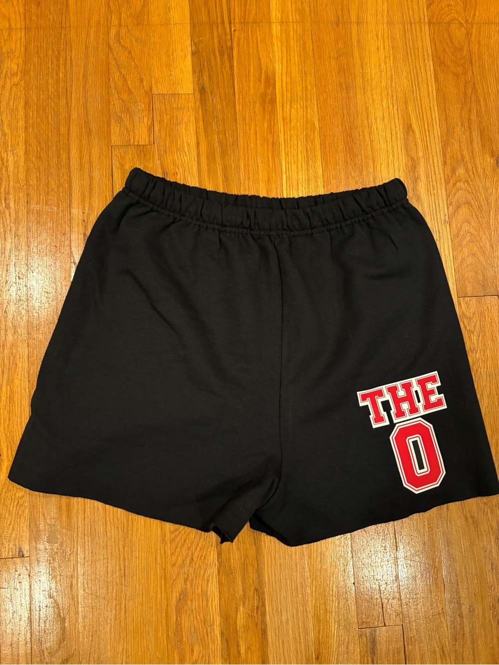 'THE O' Black Sweat Shorts with Red Graphic. OSU. Size Large
